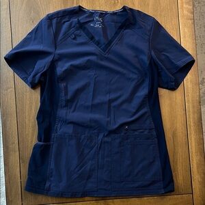 Cherokee Dark Blue Short Sleeve Scrub Top